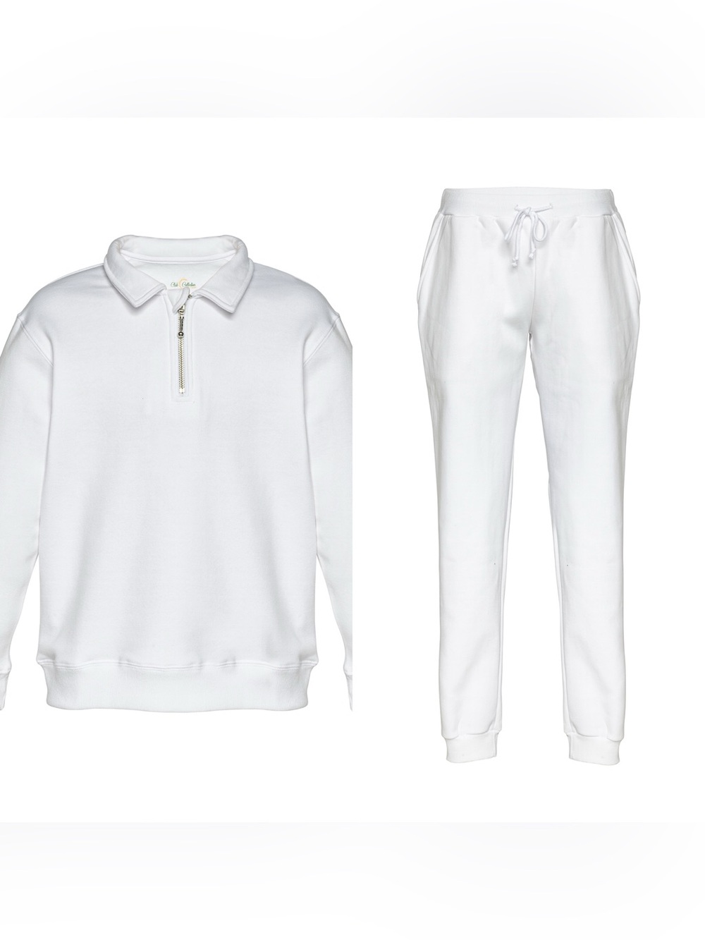 Women’s White Half-Zip Sweatshirt